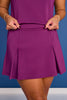 SSYS Inset Pleated Scuba Skort In Plum
