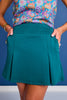 SSYS Inset Pleated Scuba Skort In Teal