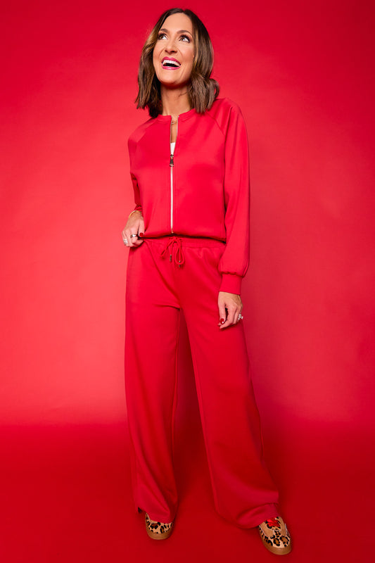 SSYS Scuba Wide Leg Pants In Red