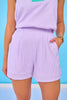 SSYS Bentley Seersucker Striped Shorts In Purple