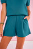SSYS Ryan Air Flat Front Shorts In Teal