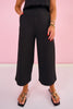 *ETA SEPT* SSYS Flat Front Air Wide Leg Cropped Pants In Black *FINAL SALE*