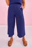 *ETA SEPT* SSYS Flat Front Air Wide Leg Cropped Pants In Navy *FINAL SALE*