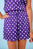 SSYS Darla Polka Dot Shorts In Purple