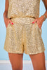 SSYS Abby Sequin Shorts In Gold