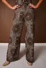 SSYS Victoria Slim Wide Leg Jeans In Brown Bandana