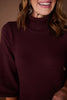 SSYS Evie Long Sleeve Turtleneck Mini Sweater Dress In Maroon