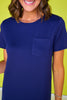 SSYS Aimee Navy Crew Neck Short Sleeve Air Dress