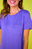 SSYS Aimee Purple Crew Neck Short Sleeve Air Dress