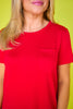 SSYS Aimee Red Crew Neck Short Sleeve Air Dress