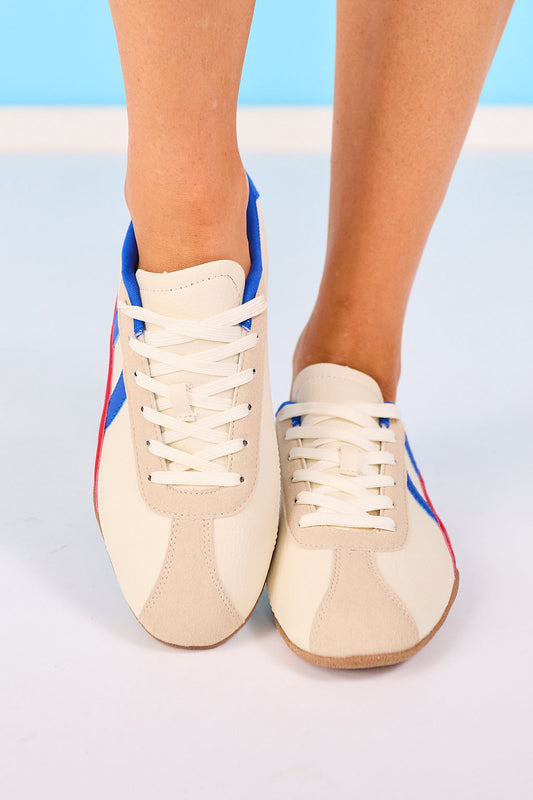 Red and Blue Contrast Sneakers