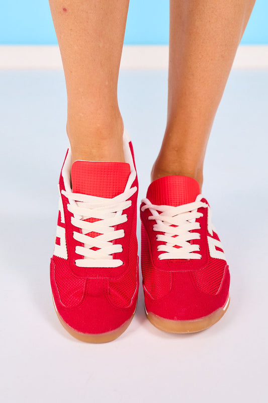 Red and White Retro Sneakers