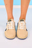 Vintage Havana Navy and Beige Suede Sneakers