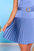 SSYS Sierra Sleeveless Belted Fitted Pleat Dress In Dark Cornflower