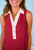 SSYS Bree Colorblock Dress In Maroon and Ivory