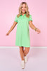 SSYS Collared Puff Short Sleeve Air Dress In Mint