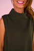 SSYS Sleeveless Gigi Mock Neck Air Dress In Dark Olive