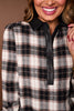 SSYS Susannah Drop Waist Ruffle Hem Shirt Dress In Black Plaid