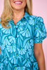 SSYS Emery Short Sleeve Dress In Indigo Petals