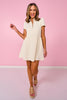 SSYS Lainey Animal Everyday Puff Sleeve Drop Waist Dress In Ivory