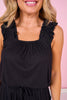 SSYS Raelynn Sleeveless Ruffle Pajama Short Set In Black