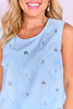 SSYS Kimrie Light Blue Sheer Organza Rhinestone Skirt Set