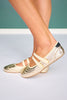 Shu Shop Gold Metallic Mary Jane Sneaker Flats