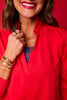 SSYS Red Long Sleeve Frill V Neck Active Top