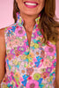 SSYS Peyton Sleeveless Scuba Frill Neck Top In Full Bloom