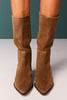 Matisse Tan Suede Heeled Mid-Calf Western Boots