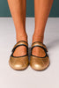 Shu Shop Gold Metallic Mary Jane Sneakers