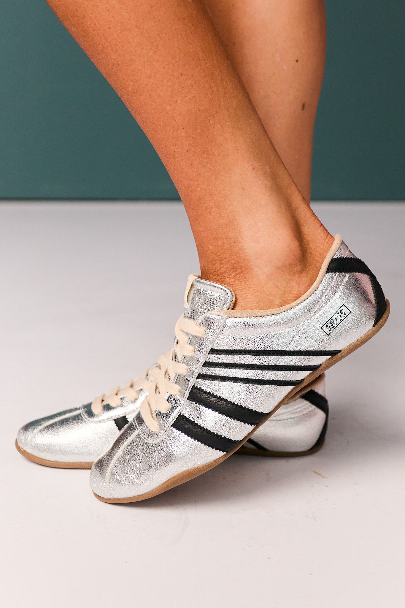 Shu Shop Silver Metallic Retro Sneakers