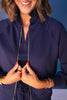 SSYS Evelyn Scuba Crew Neck Zip Jacket In Navy