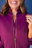 SSYS Evelyn Scuba Crew Neck Zip Jacket In Plum
