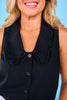 SSYS Sleeveless Gemma Peter Pan Collared Top In Black