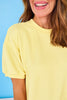 SSYS Crew Neck Short Sleeve Scuba Top In Butter Yellow
