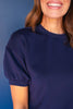 SSYS Crew Neck Short Sleeve Scuba Top In Navy