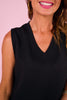 SSYS V Neck Sleeveless Air Tent Top In Black
