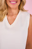 SSYS V Neck Sleeveless Air Tent Top In Ivory