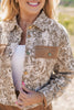 SSYS Signature Scale Animal Print Denim and Suede Cropped Shacket