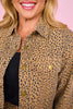 SSYS Signature Taupe Animal Print Denim Cropped Shacket