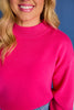 SSYS Merritt Mock Neck Sweater In Bright Pink *FINAL SALE*