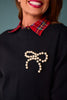 SSYS Pearl Bow Sweater In Black