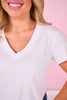 SSYS Signature V Neck Tee Shirt In Ivory