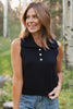 SSYS Thelma Button Turtleneck Sleeveless Sweater In Black