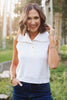 SSYS Thelma Button Turtleneck Sleeveless Sweater In Ivory