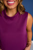 SSYS Scuba Cowl Neck Sleeveless Tank In Plum