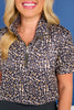 SSYS Scuba Short Sleeve Zip Up Top In Animal