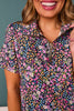 SSYS Scuba Short Sleeve Zip Up Top In Wildflower