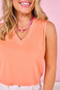 SSYS Signature V Neck Sleeveless Tank In Cantaloupe